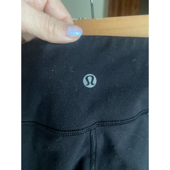 GUC Lululemon WunderUnder Black Leggings Sz 8 Full Length High Waist Yoga - Picture 3 of 4